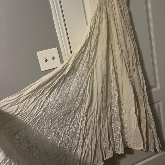 Boho Lace Trim Maxi Dress/Maternity Wedding Dress - Picture 3 of 5